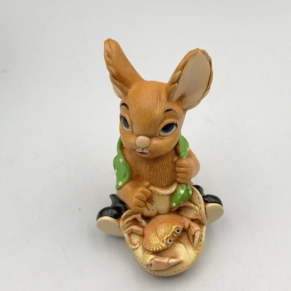 Vintage Pendelfin Rabbit Figurine NIPPER Crab‎ Green Scarf England Easter Box